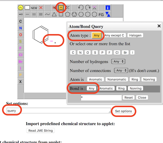 Build Molecule Pattern in JSME
