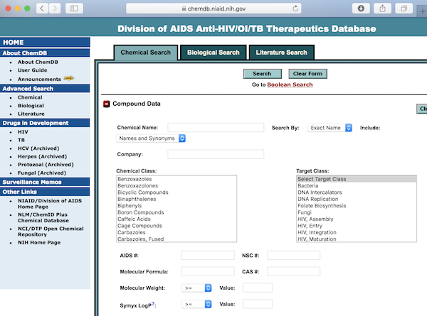 Molecule Online Database - chemdb.niaid.nih.gov