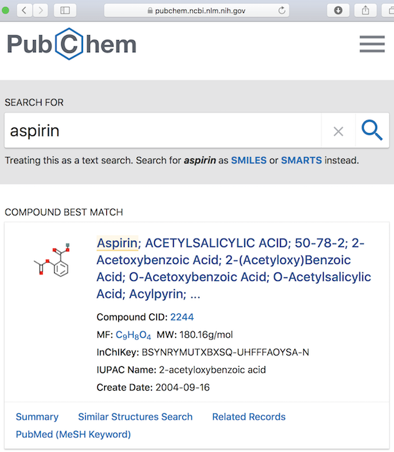 Molecule Online Database - pubchem.ncbi.nlm.nih.gov